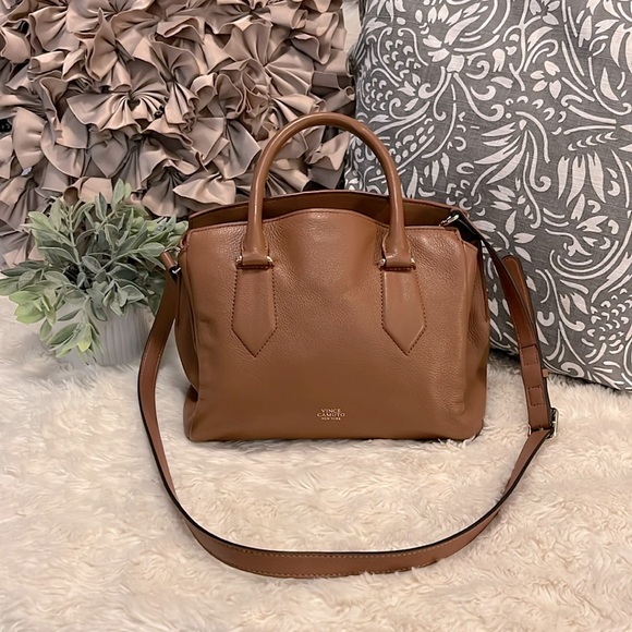 Vince Camuto Handbags - Vince Camuto Brown Leather Satchel with Shoulder Strap